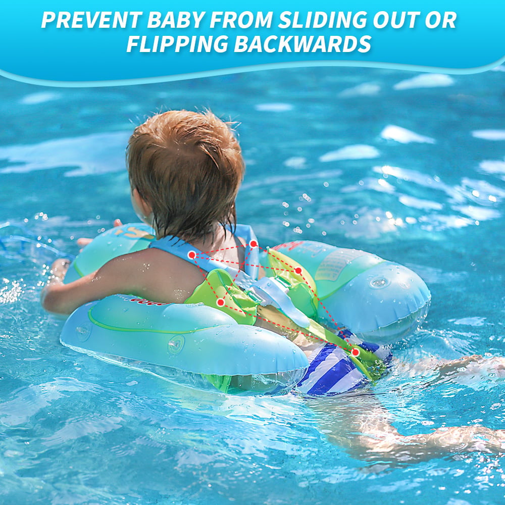 Entrenador flotador para natación de bebés, con protección solar y diseño antivuelco para niños.