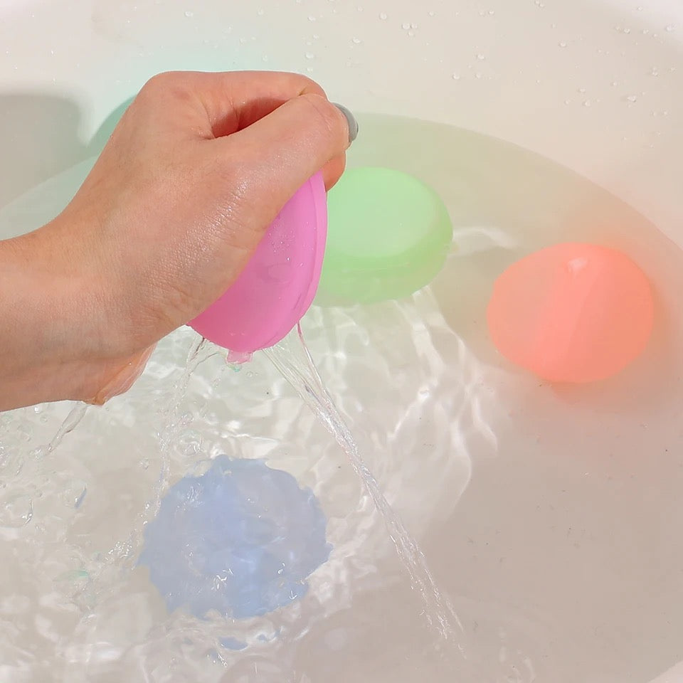 Juego de globos de agua reutilizables de silicona para niños. Juguete acuático ecológico, ideal para piscina y verano.