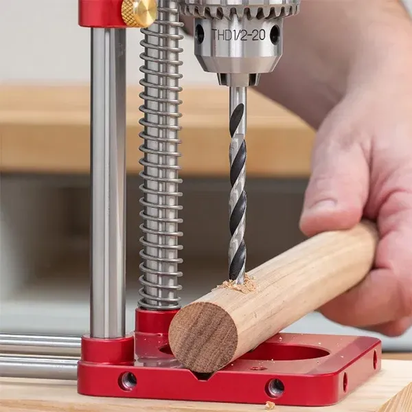 Guía de taladro portátil ajustable para carpintería, herramienta de precisión para perforación de bricolaje.