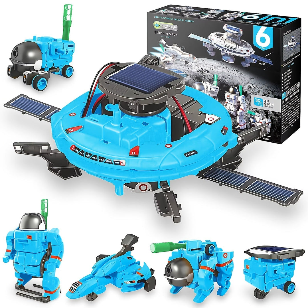 Juguete educativo de energía solar. Robot 6 en 1 para niños, perfecto para aprender ciencia y tecnología.