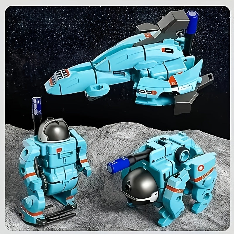 Vista de los 6 modelos del robot solar. Kit de construcción STEM para niños, fomenta la tecnología.