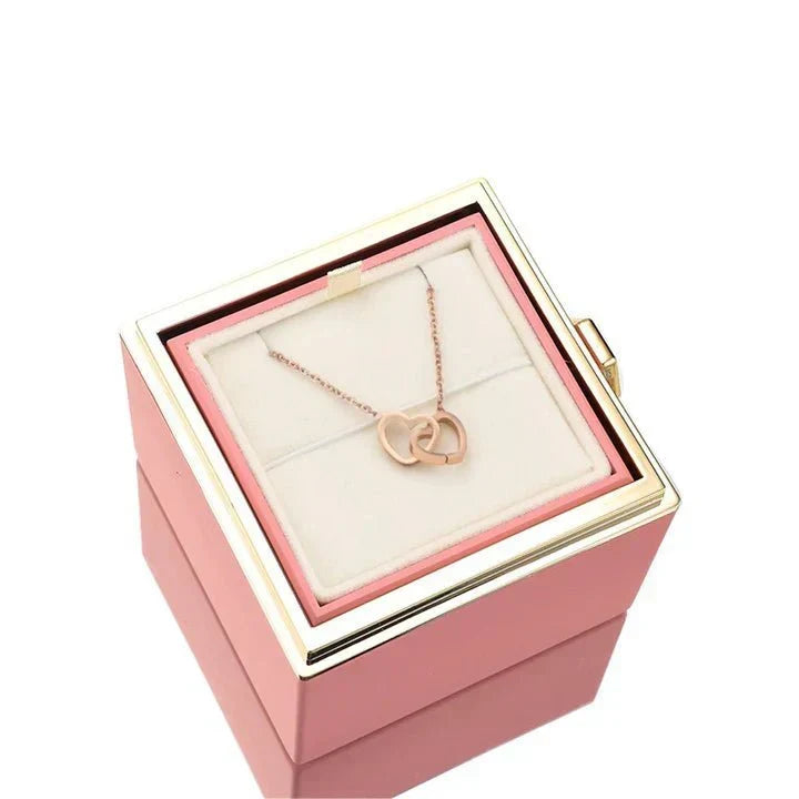 Collar de damas personalizado en rosa eterna, regalo romántico.