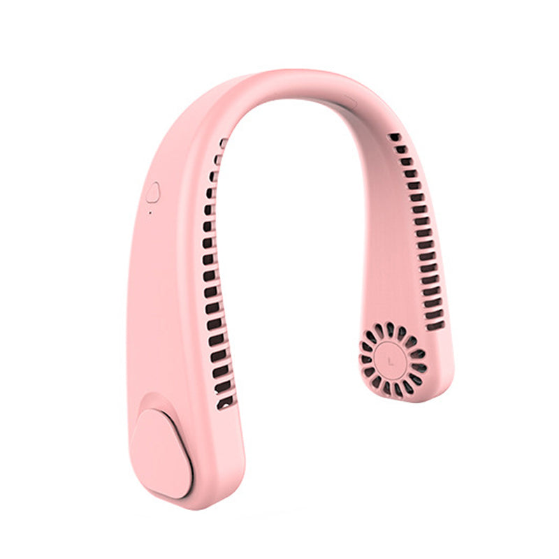 Ventilador de cuello silencioso y portátil, que proporciona aire fresco y manos libres.