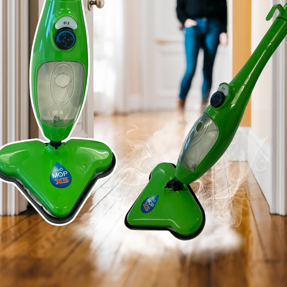 Mopa de vapor H2O X5 5-en-1 para limpieza y desinfección profunda del hogar sin químicos.