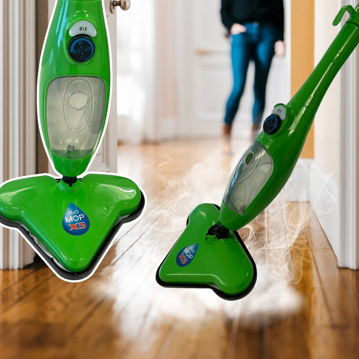 Mopa de vapor H2O X5 5-en-1 para limpieza y desinfección profunda del hogar sin químicos.