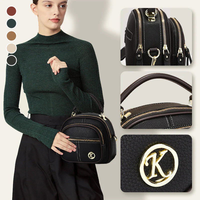 Bolso cruzado minimalista para damas, colores neutros. Elegancia casual.