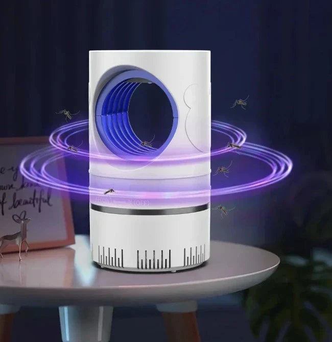 Lámpara UV eléctrica para mosquitos, solución silenciosa y segura para interior.