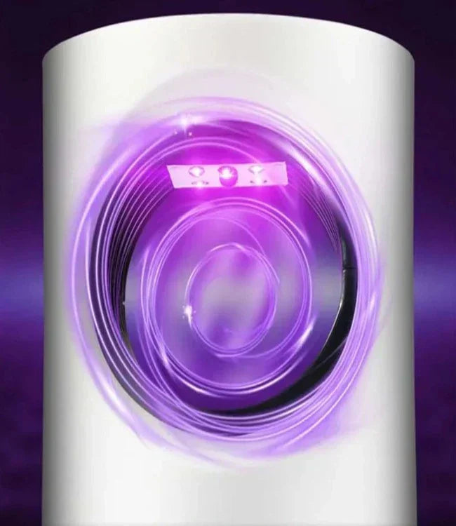 Capturador de mosquitos eléctrico compacto, ideal para dormitorio o sala de estar.