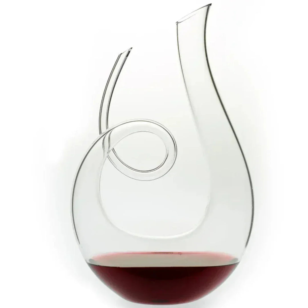 Decantador de vino de cristal soplado a mano, diseñado para realzar el sabor y aroma de tu vino favorito.