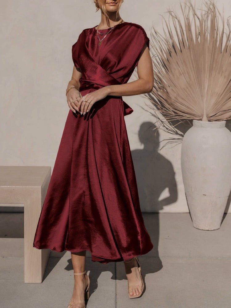 Vestido formal midi para mujer, diseño Feline, ideal para eventos de noche y celebraciones.