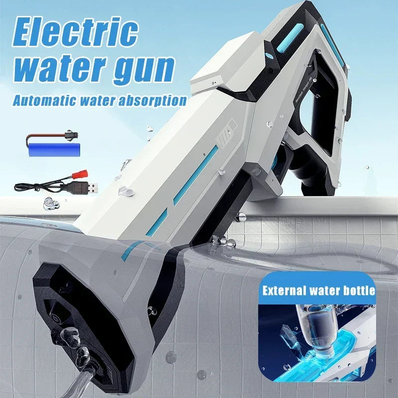 Pistola de agua eléctrica automática, diversión para adultos en juegos de piscina y jardín.