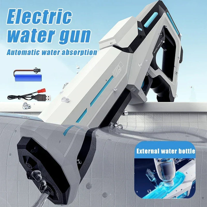 Pistola de agua eléctrica automática, diversión para adultos en juegos de piscina y jardín.