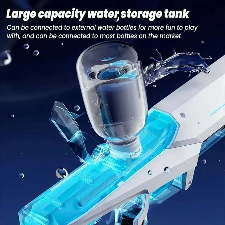 Pistola automática de agua con batería recargable, diversión garantizada en piscina.