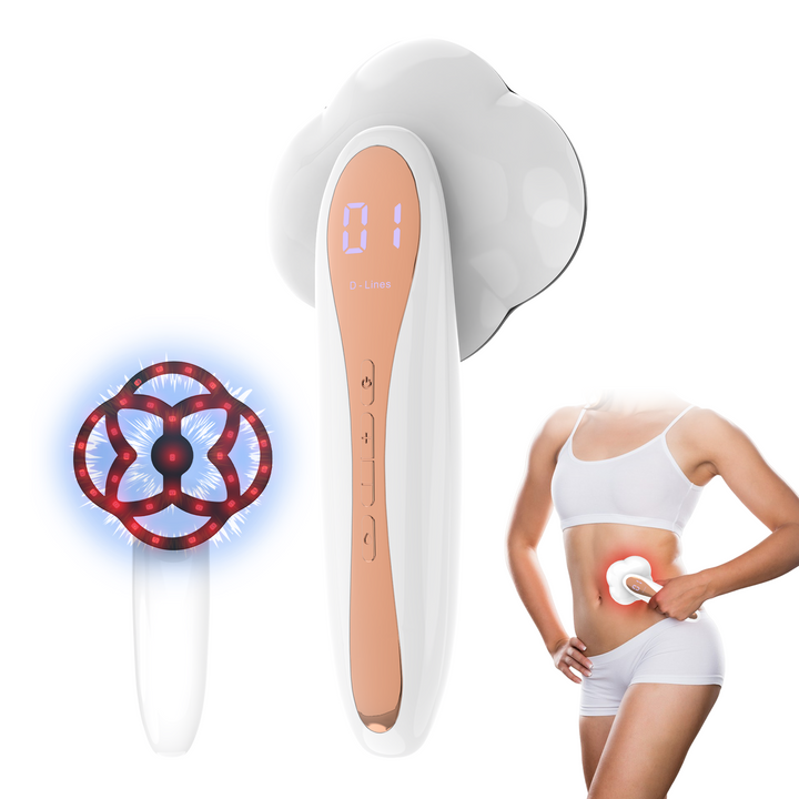 Masajeador EMS portátil con microcorriente y calor infrarrojo para alivio muscular y relajación en casa.