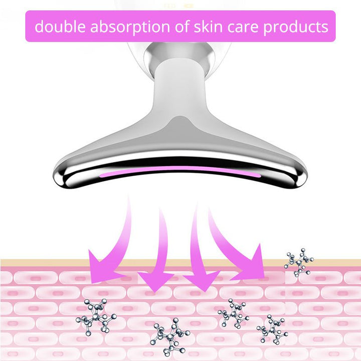 Masajeador unisex facial y cuello, terapia luz roja y EMS para rejuvenecimiento, lifting y antiarrugas.