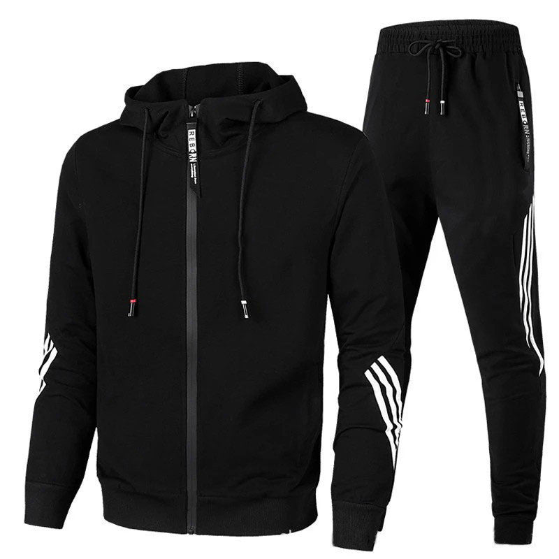 Chándal de hombre con tejido suave y transpirable. Conjunto deportivo cómodo para fitness, entrenamiento o relax.