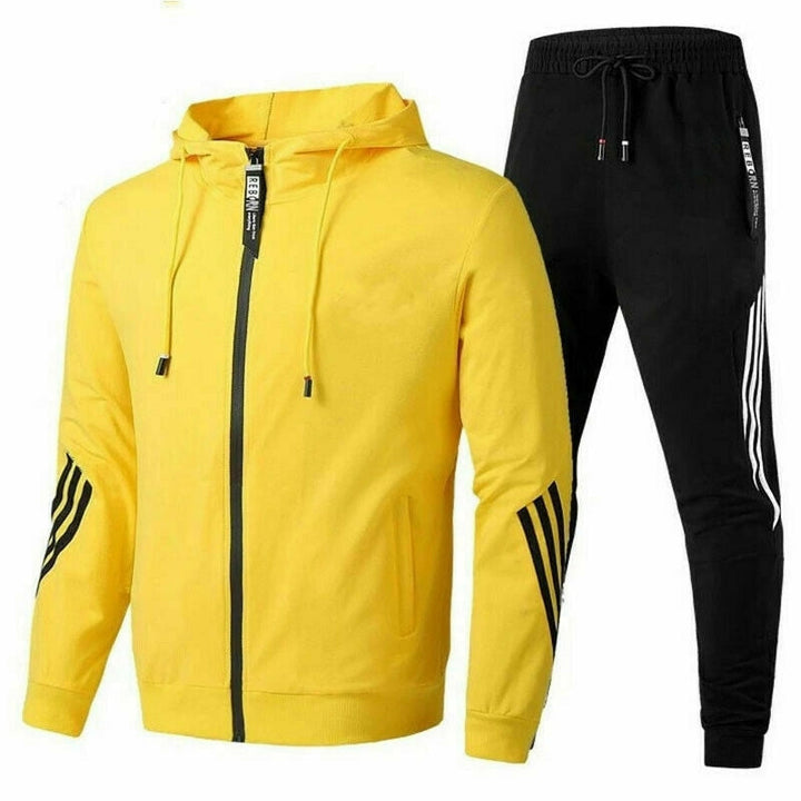 Chándal de hombre moderno. Conjunto deportivo versátil, ideal para athleisure, casual y cómodo para cualquier actividad.