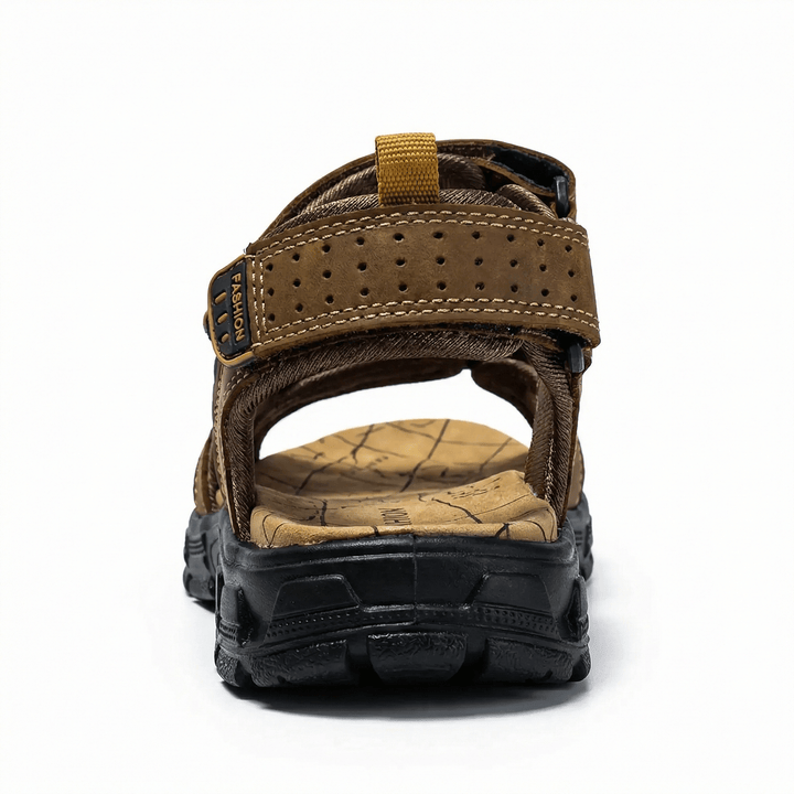Vista lateral de sandalias ergonómicas unisex con suela antideslizante, ideales para caminar con soporte.