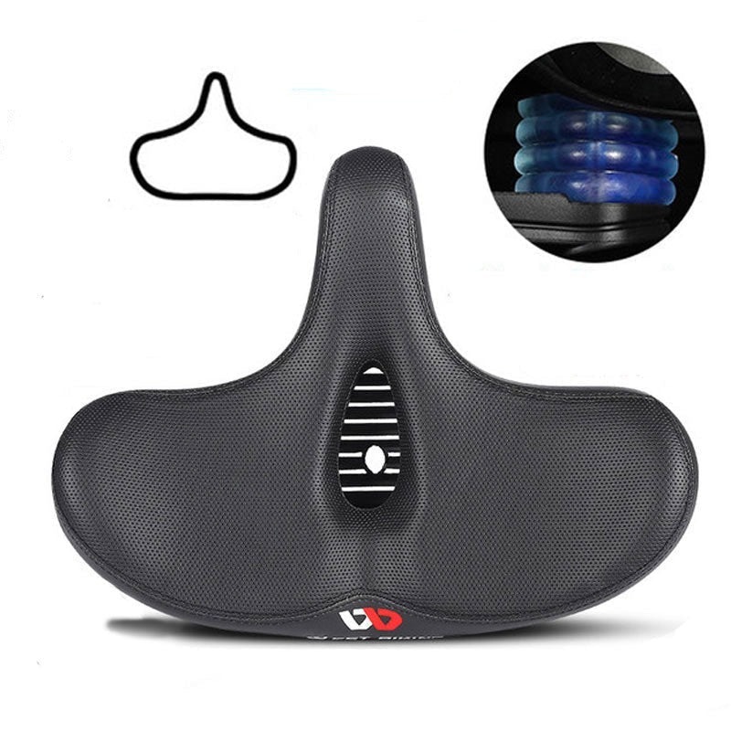 Accesorios de bicicleta: sillín ergonómico con soporte, reduce presión para más confort.
