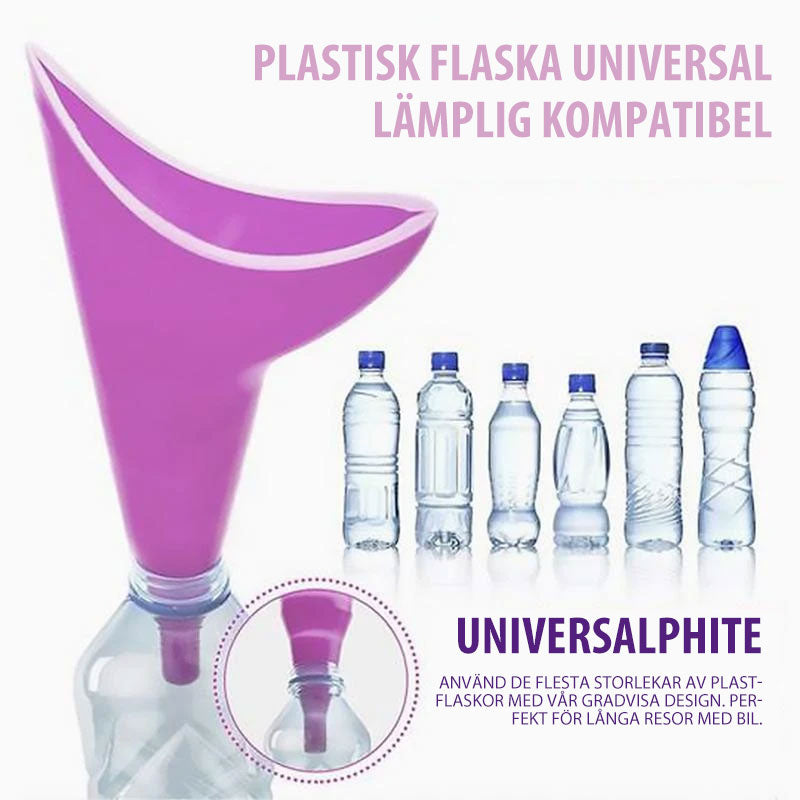 Cono urinario femenino ergonómico, perfecto para senderismo, viajes y actividades al aire libre.