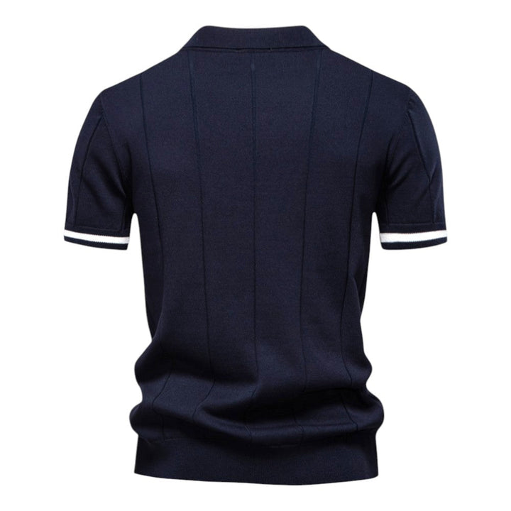 Polo casual de punto para hombre, manga corta y tejido transpirable. Moda masculina versátil.