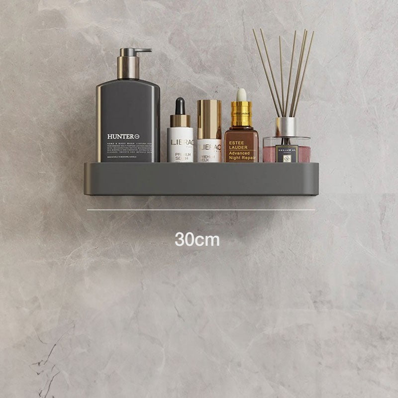 Estante de baño moderno de pared, ideal para organización y almacenamiento.