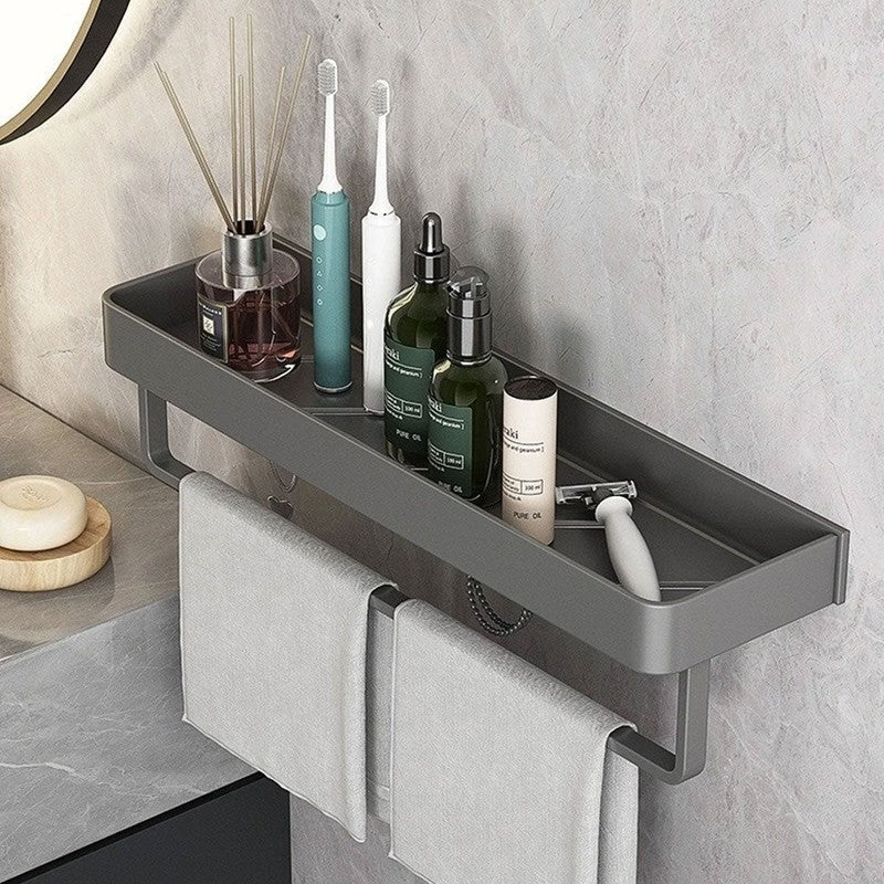 Estante de ducha moderno gris para pared, maximiza el espacio en tu baño.
