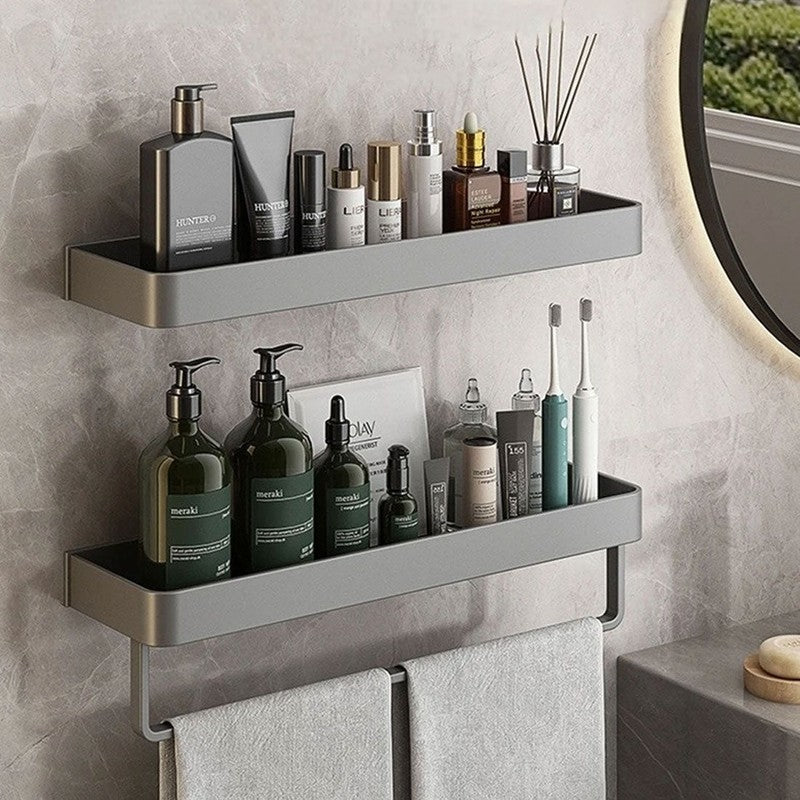 Organizador de baño compacto de pared, perfecto para almacenar artículos de ducha.