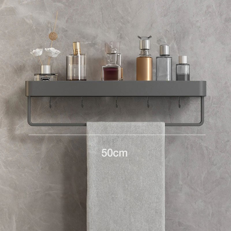 Organizador de baño de pared compacto, estilo moderno para baños pequeños.