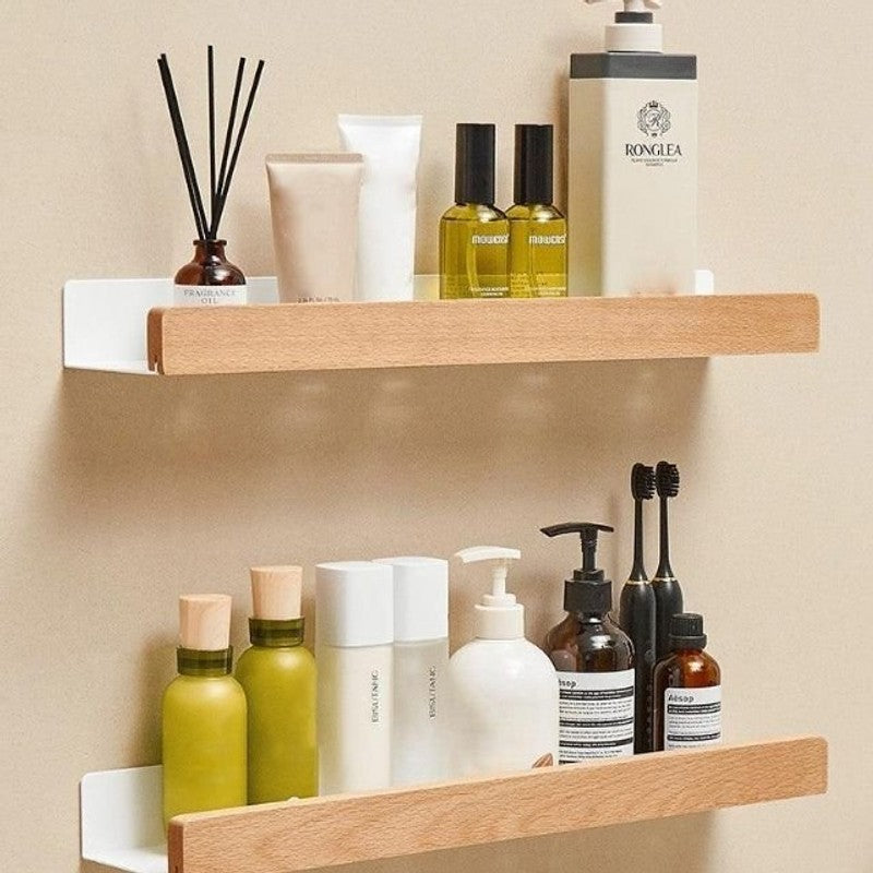 Estante de baño fácil de instalar en la pared, sin perforar. Solución de almacenamiento práctica y moderna.