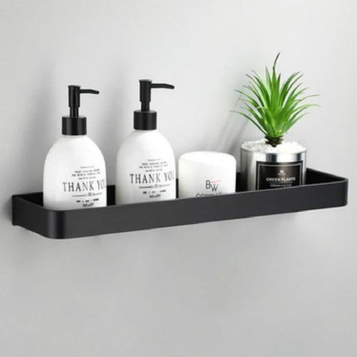 Estante de baño adhesivo moderno para pared, organizador sin taladrar para artículos de ducha.