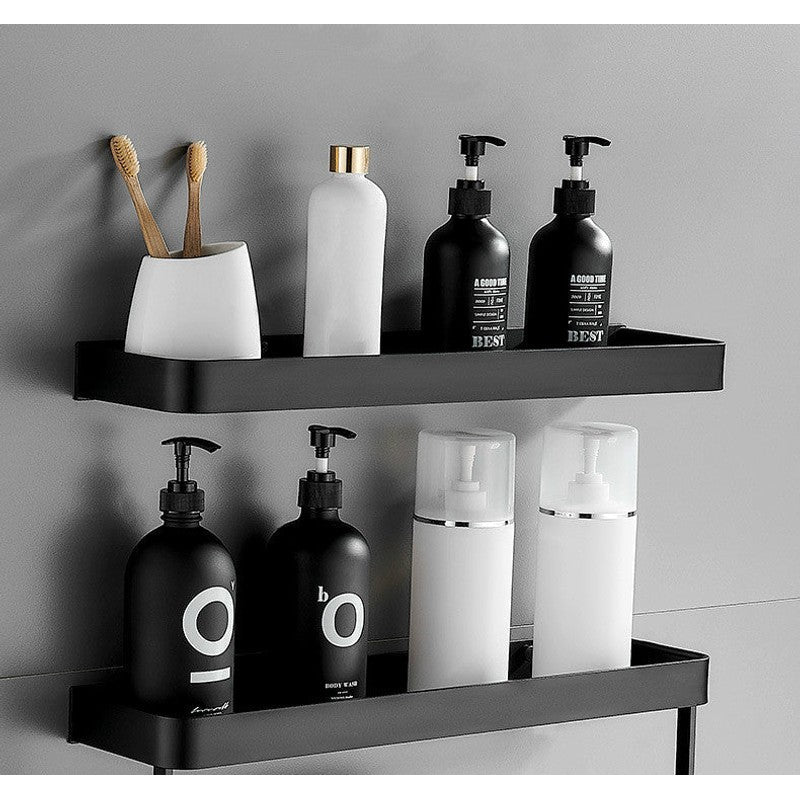 Organizador de ducha moderno sin taladrar, estante de pared para accesorios de baño y cosméticos.