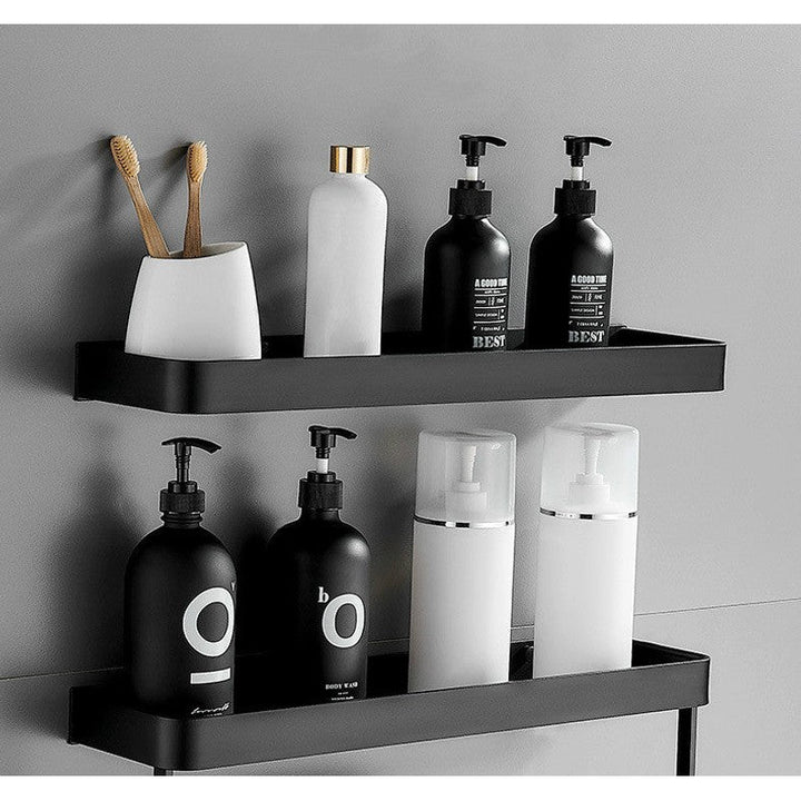 Organizador de ducha moderno sin taladrar, estante de pared para accesorios de baño y cosméticos.