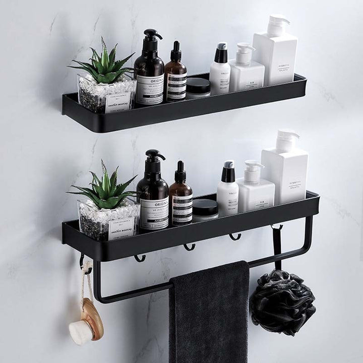Estante adhesivo para cocina o baño, organizador de pared multiuso sin taladrar, blanco y moderno.