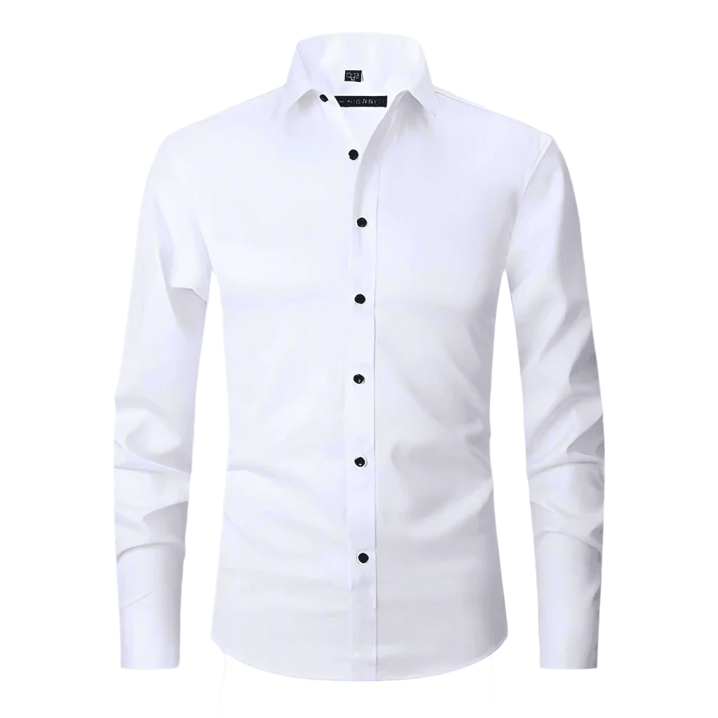 Camisa casual hombre, sin arrugas, elástica, transpirable, moda masculina, cómoda para oficina y verano.