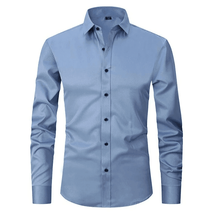 Camisa de oficina para hombre, sin arrugas, elástica y formal, perfecta para un look profesional y cómodo.