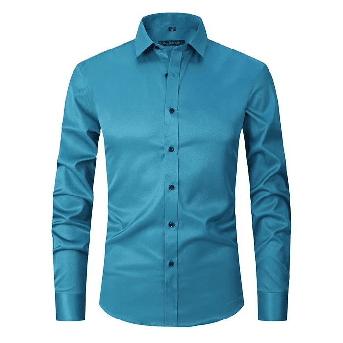 Camisa casual de hombre, corte elegante, elástica, transpirable y sin arrugas para un día cómodo.