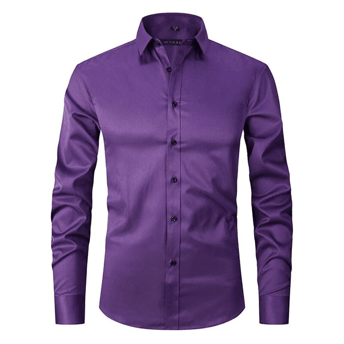 Camisa transpirable y elástica para hombre, sin arrugas, confort superior para primavera y verano.