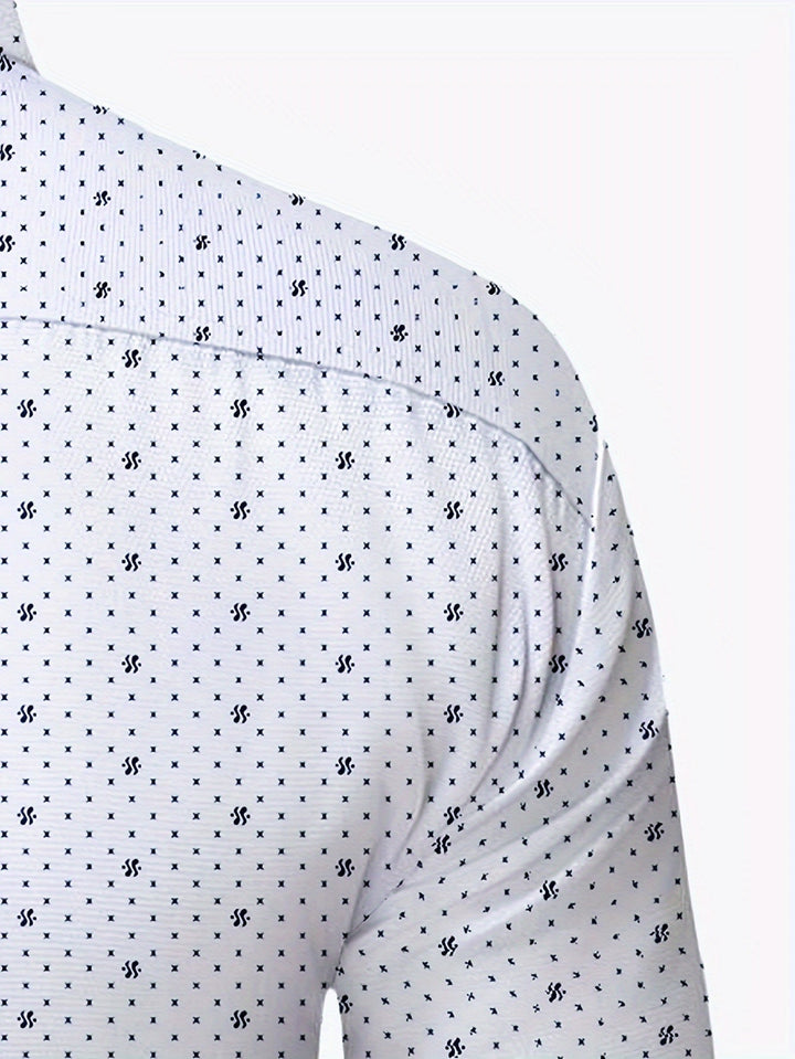 Camisa elegante para hombre, slim fit, manga larga, perfecta para moda masculina formal y casual.