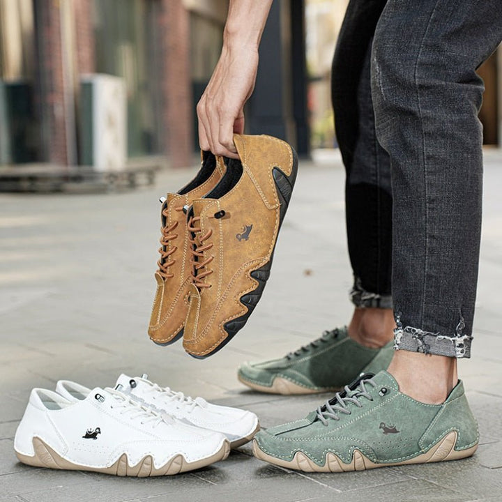 Zapatillas barefoot de cuero ultra flexibles, ideales para movimiento natural y comodidad todo el día.