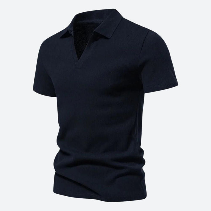 Polo masculino premium de manga corta, ofrece comodidad y estilo moderno. Ropa informal versátil para el hombre contemporáneo.