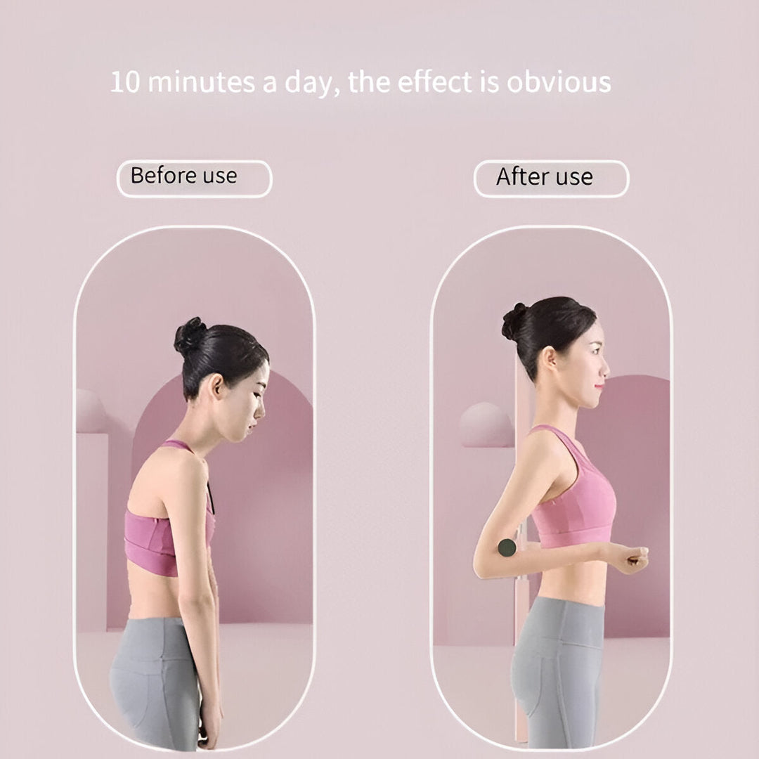 Estirador de espalda y corrector de postura para yoga y bienestar. Alivia dolor lumbar, cuello y mejora salud postural.