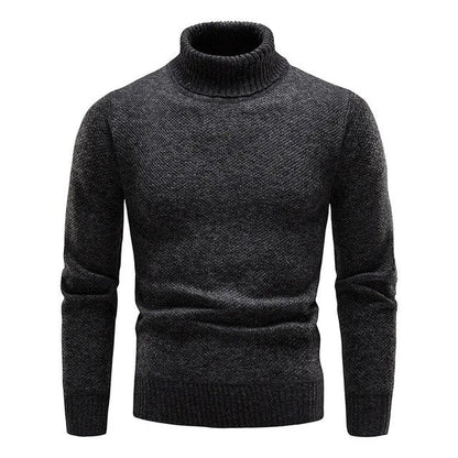 Suéter de cuello alto para hombre, perfecto para atuendos elegantes o casuales de invierno. Moda masculina.