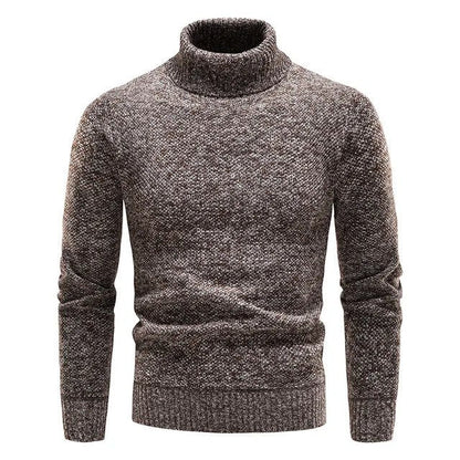 Suéter elegante de cuello alto para hombre, prenda clave para un look invernal, cómodo y moderno.