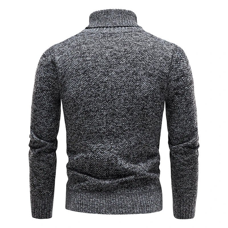 Suéter de hombre cuello alto, estilo elegante para ropa de invierno, versátil casual y formal.