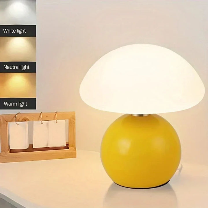 Diseño Bauhaus, lámpara de mesa hongo vintage, proporciona una iluminación suave y decorativa.