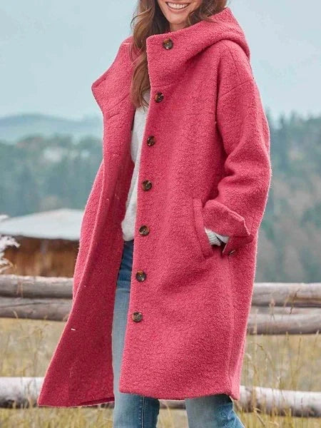 Abrigo cortavientos cálido de mujer para otoño/invierno con bolsillos frontales, ideal para el frío.