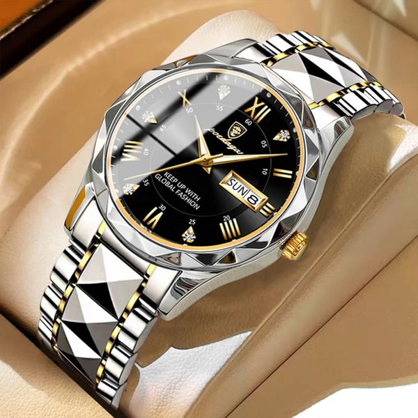 Reloj de hombre azul, cuarzo japonés. Impermeable y luminoso, diseño elegante. Accesorio de moda.