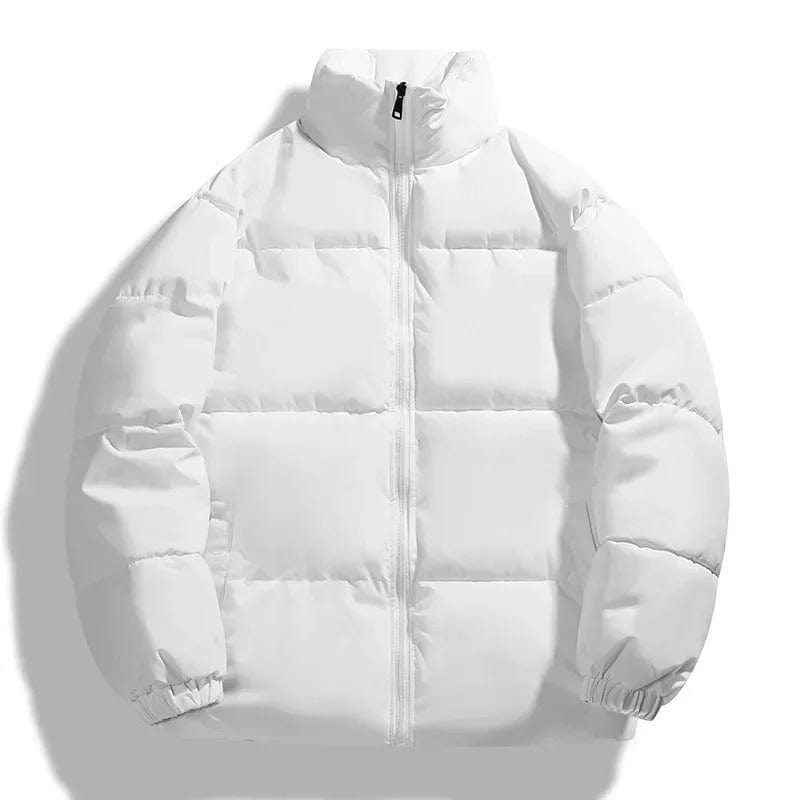 Chaqueta acolchada de hombre, cuello alto. Perfecta para invierno, ropa exterior cómoda y moda masculina casual.