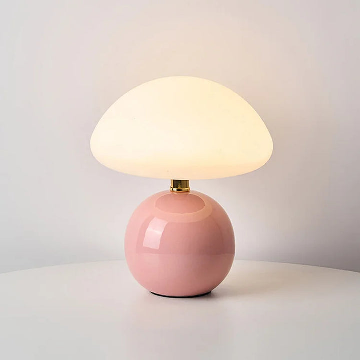 Lámpara hongo de mesa, diseño retro Bauhaus, con luz LED de bajo consumo, muy elegante.